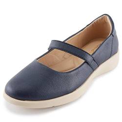 Alexis Leroy Damen Klassisch Gemütlich Mokassins Loafer Slippers Ballerinas, Frauen Flats Navy Blau 37 EU / 4 UK von Alexis Leroy