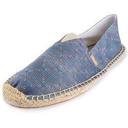 Alexis Leroy Espadrilles Herren Slip On Casual Espadryle mit Kariertes Muster Blau 41 EU von Alexis Leroy