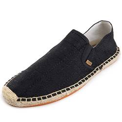 Alexis Leroy Flache Espadrilles aus Segeltuch für Männer Schwarz 41 EU von Alexis Leroy