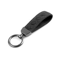 Alfanxi Auto-Schlüsselanhänger, Universal-Auto-Schlüsselanhänger, Clip, Italien, Alcantara-Schlaufe für Damen und Herren, Schwarz von Alfanxi