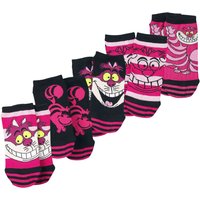 Alice im Wunderland - Disney Socken - Grinsekatze - EU35-38 bis EU39-42 - für Damen - Größe EU 35-38 - pink/schwarz  - Lizenzierter Fanartikel von Alice im Wunderland