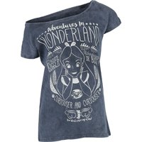 Alice im Wunderland - Disney T-Shirt - Adventures In Wonderland - S bis 3XL - für Damen - Größe XL - blau  - Lizenzierter Fanartikel von Alice im Wunderland