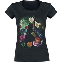 Alice im Wunderland - Disney T-Shirt - Black Flower - XS bis XXL - für Damen - Größe M - schwarz  - Lizenzierter Fanartikel von Alice im Wunderland