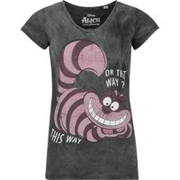 Alice im Wunderland - Disney T-Shirt - Grinsekatze - This Way  Or That Way? - S bis XL - für Damen - Größe S - grau  - EMP exklusives Merchandise! von Alice im Wunderland