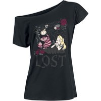Alice im Wunderland - Disney T-Shirt - Lost in Wonderland - S bis L - für Damen - Größe L - schwarz  - Lizenzierter Fanartikel von Alice im Wunderland