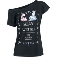 Alice im Wunderland - Disney T-Shirt - Stay Weird - S bis 3XL - für Damen - Größe L - schwarz  - Lizenzierter Fanartikel von Alice im Wunderland