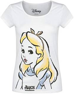 Alice im Wunderland Drawing Watercolour T-Shirt weiß S von Alice im Wunderland