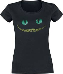 Alice im Wunderland Gatze Chesire - Smile Damen-T-Shirt, Schwarz, Regular, Schwarz, Medium von Alice im Wunderland