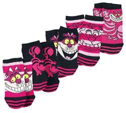 Alice im Wunderland Grinsekatze Frauen Socken pink/schwarz EU 35-38 von Alice im Wunderland