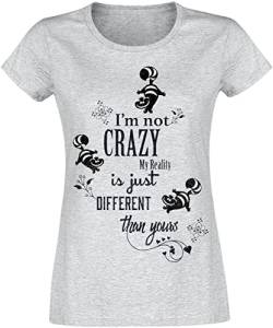 Alice im Wunderland Grinsekatze - I'm Not Crazy Frauen T-Shirt grau meliert XL von Alice im Wunderland