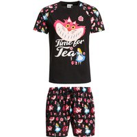 Alice im Wunderland Tea Damen Pyjama schwarz allover von Alice im Wunderland