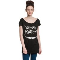 Alice im Wunderland Mad Here Smile Damen Loose-Shirt schwarz von Alice in Wonderland