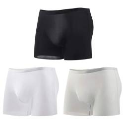 Alienjoy Herren Boxershorts Dünn Eisseide Unterwäsche Sexy Durchsichtiger Nahtloser Slips Hautfreundliche Low Rise von Alienjoy