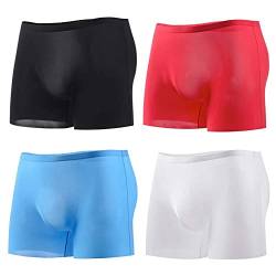 Alienjoy Herren Boxershorts Dünn Eisseide Unterwäsche Sexy Durchsichtiger Nahtloser Slips Hautfreundliche Low Rise von Alienjoy