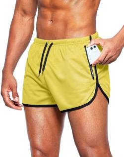 Alienjoy Herren Shorts Sport Hosen Laufshorts 3 Inch Sommer Trainingshose Fitness Outdoor Sporthose Athletic Jogging Shorts mit Reißverschluss Taschen von Alienjoy