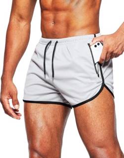 Alienjoy Herren Shorts Sport Hosen Laufshorts 3 Inch Sommer Trainingshose Fitness Outdoor Sporthose Athletic Jogging Shorts mit Reißverschluss Taschen von Alienjoy