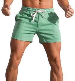 Alienjoy Herren Sport Shorts Sommer Baumwolle 5 Zoll Gym Training Laufshorts Casual Tunnelzug Shorts mit Taschen von Alienjoy