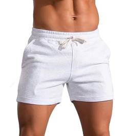 Alienjoy Herren Sport Shorts Sommer Baumwolle 5 Zoll Gym Training Laufshorts Casual Tunnelzug Shorts mit Taschen von Alienjoy