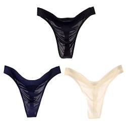 Alienjoy Herren String Tanga Sexy Unterwäsche Männer G-String Low Rise Slips Glatt Nahtlos Durchsichtig Ice Silk Thong Unterhosen von Alienjoy