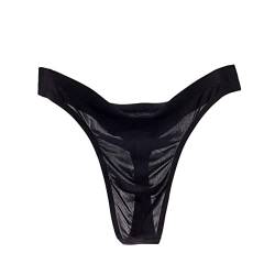 Alienjoy Herren String Tanga Sexy Unterwäsche Männer Low Rise G-String Ice Silk Slips Glatt Nahtlos Durchsichtig Thong Unterhosen von Alienjoy