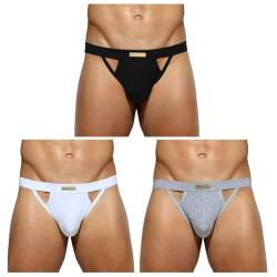 Alienjoy Jockstrap String Tanga für Herren Sexy Männer G-Strings Unterwäsche Stretch Baumwolle Slips Thong Athletischer Unterstützer Sport Unterhosen von Alienjoy