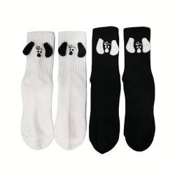 Alihoo Paar Socken, 2 Paar Lustige Unisex-Socken,Unisex Lustige Paare Socken für Paar,Socken 3D Puppes Freundschaftssocken Socken (Baumwolle, A) von Alihoo