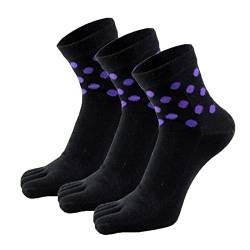 Alileo 3 Paare Zehensocken Damen Fünf Finger Socken Baumwolle, Sneaker Socken mit Zehen für Sport Laufende Freizeit Socken für Damen Mädchen, EU 35-40 von Alileo