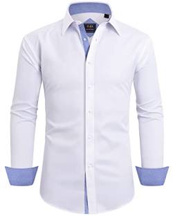 Alimens & Gentle Herren-Hemd, langärmelig, knitterfrei, reguläre Passform - Weiß - Mittel von Alimens & Gentle