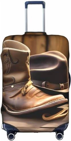 Aliment Cowboyhut und Stiefel, doppelseitig bedruckt, kratzfest, Reisekoffer-Abdeckung, elastischer Schutz, 45,7 cm, 61 cm, 71,1 cm, 71,1 cm, 81,3 cm, weiß, L von Aliment