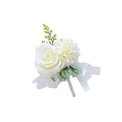 Alipis 1Stk Braut Corsage Bräutigam Ansteckblume für die Brautmutter broch Brautkleid Corsage Weiße Corsage broschen für kleidung Braut Blumenbrosche Hochzeitsbrosche Handgelenk Korsage von Alipis