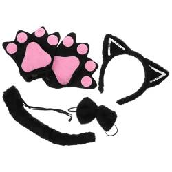 Alipis Katzenohren-Stirnband Und -Set: Katzenkostüm-Zubehör Kätzchenohren Fliege Katzen-Verkleidung So Tun Als Ob Ein Kätzchen-Kostüm Für Frauen Und Mädchen Wäre von Alipis
