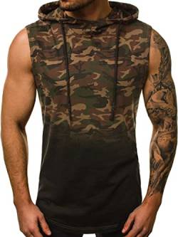 Alivebody Tank Top Herren Camouflage Hoodie Bodybuilding Gym Workout Sport Fitness Muskelshirts von Alivebody