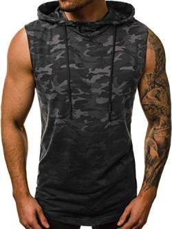 Alivebody Tank Top Herren Camouflage Hoodie Bodybuilding Gym Workout Sport Fitness Muskelshirts von Alivebody