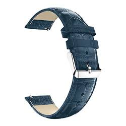 Aliwisdom Leder Ersatz Uhrenarmband 20mm 22mm für Smartwatch oder Traditionelle Uhren, Universal Echtes Leder Ersatzarmbänder Schnellverschluss lederarmband für Herren Damen (20 mm, Blau) von Aliwisdom