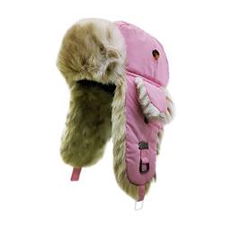 Alkaidstar Unisex Trapper Uschanka Russische Hütte Kunstpelz Cap Earflap Winter Bomber Hut Wintermütze Fliegermütze Fellmütze Erwachsenen für Herren von Alkaidstar