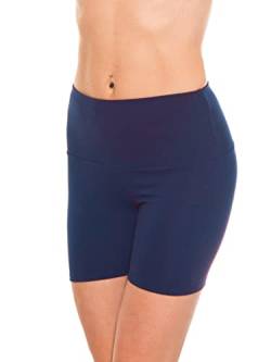 Alkato Damen Sport Shorts mit Hohem Bund Hotpants Radlerhose Long Shorts, Farbe: Long Shorts Dunkelblau, Größe: 38 von Alkato