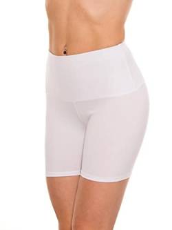Alkato Damen Sport Shorts mit Hohem Bund Hotpants Radlerhose Long Shorts, Farbe: Longs Shorts Weiß, Größe: 38 von Alkato