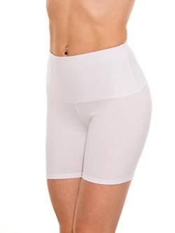 Alkato Damen Sport Shorts mit Hohem Bund Hotpants Radlerhose Long Shorts, Farbe: Longs Shorts Weiß, Größe: 40 von Alkato