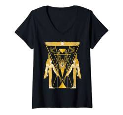 Damen Alte ägyptische Göttin Isis T-Shirt mit V-Ausschnitt von Alkebulan Dynasty Co.
