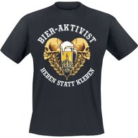 Alkohol & Party T-Shirt - Bier-Aktivist - Heben statt kleben - M bis L - für Männer - Größe L - schwarz von Alkohol & Party