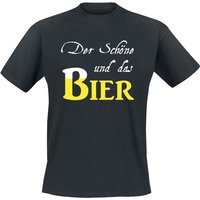 Alkohol & Party T-Shirt - Der Schöne und das Bier - S bis 5XL - für Männer - Größe 3XL - schwarz von Alkohol & Party