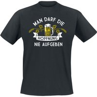 Alkohol & Party T-Shirt - Man darf die Hopfnung nie aufgeben - M bis 4XL - für Männer - Größe 3XL - schwarz von Alkohol & Party
