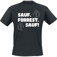 Alkohol & Party T-Shirt - Sauf, Forrest, Sauf! - M bis 5XL - für Männer - Größe L - schwarz von Alkohol & Party