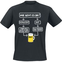 Alkohol & Party T-Shirt - Wie geht es dir? - S bis 4XL - für Männer - Größe 4XL - schwarz von Alkohol & Party