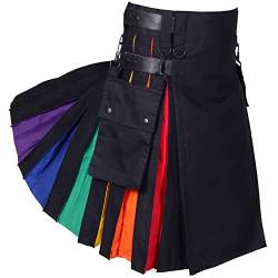 Herren-Kilts in Regenbogenfarben, Kilt für Herren (32 Inches - 81.28cm) von All Kilts Sports