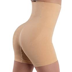 All Shapes of Beauty iederhose für Damen - Shape Hose - String Tanga Schnitt - Shapewear Kurze Hose - Miederpants ohne/mit Bein - Schwarz & Beige/ - figurforme (Mit Bein_Beige, XL) von All Shapes of Beauty