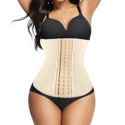 Korsett Damen - Formendes Corset - Corsage Top - Corsett für eine sexy Silhouette - schwarzer Waist Trainer für eine schlanke Taille - Shape-wear (25 Stahlstäbe - Atmungsaktiv, Beige, M) von All Shapes of Beauty