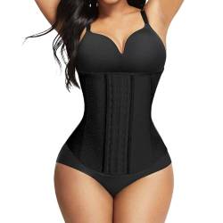 Korsett Damen - Formendes Corset - Corsage Top - Corsett für eine sexy Silhouette - schwarzer Waist Trainer für eine schlanke Taille - Shape-wear (9 Stahlstäbe - Atmungsaktiv, Schwarz, XL) von All Shapes of Beauty