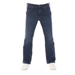 Wrangler Herren Jeans Bootcut Jacksville Hose Blau Jeanshose Männer Baumwolle Denim Stretch Blue w32, Farbe: Classic Blue, Größe: 32W / 30L von All Terrain Gear by Wrangler