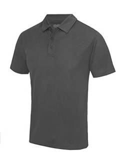 Just Cool - Performance Polo Shirt, atmungsaktiv, Kohlengrau, Gr.XL von All We Do Is